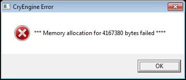 Error allocating memory как исправить windows 7